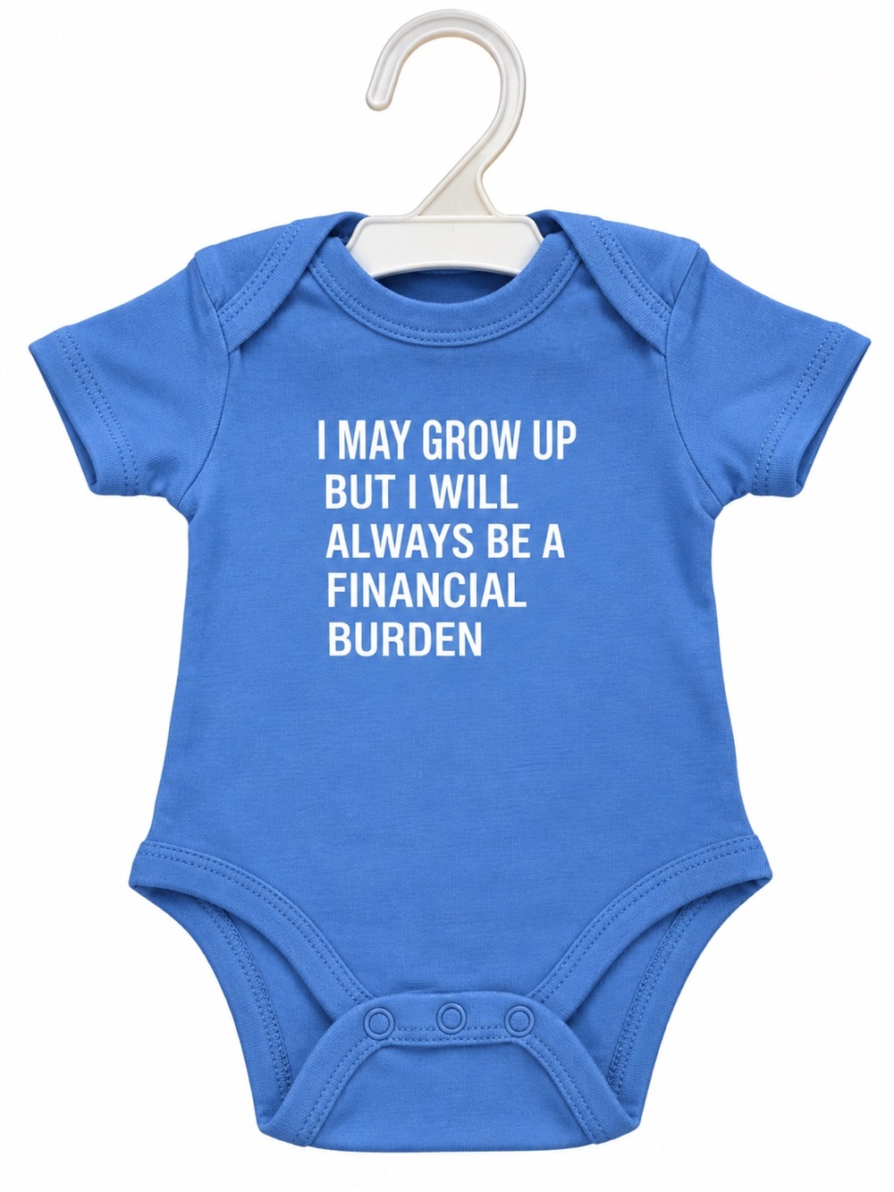Blue Baby One-Piece Bodysuit with Humorous Text